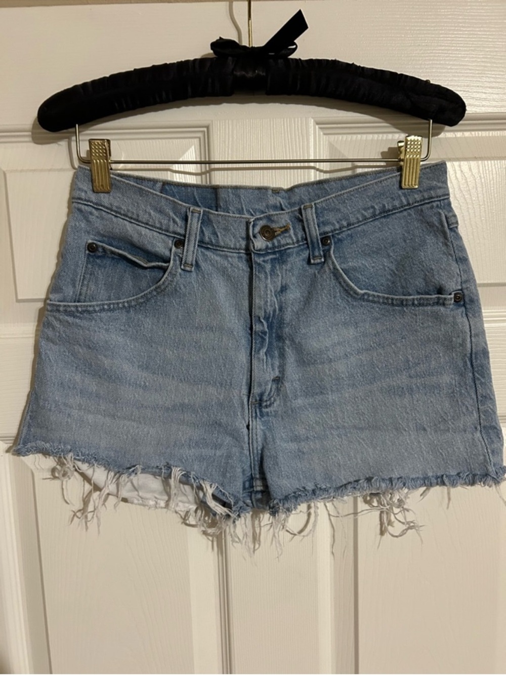 Vintage Wrangler Blue Jean Distressed Cutoff Daisy Dukes Short Western 30